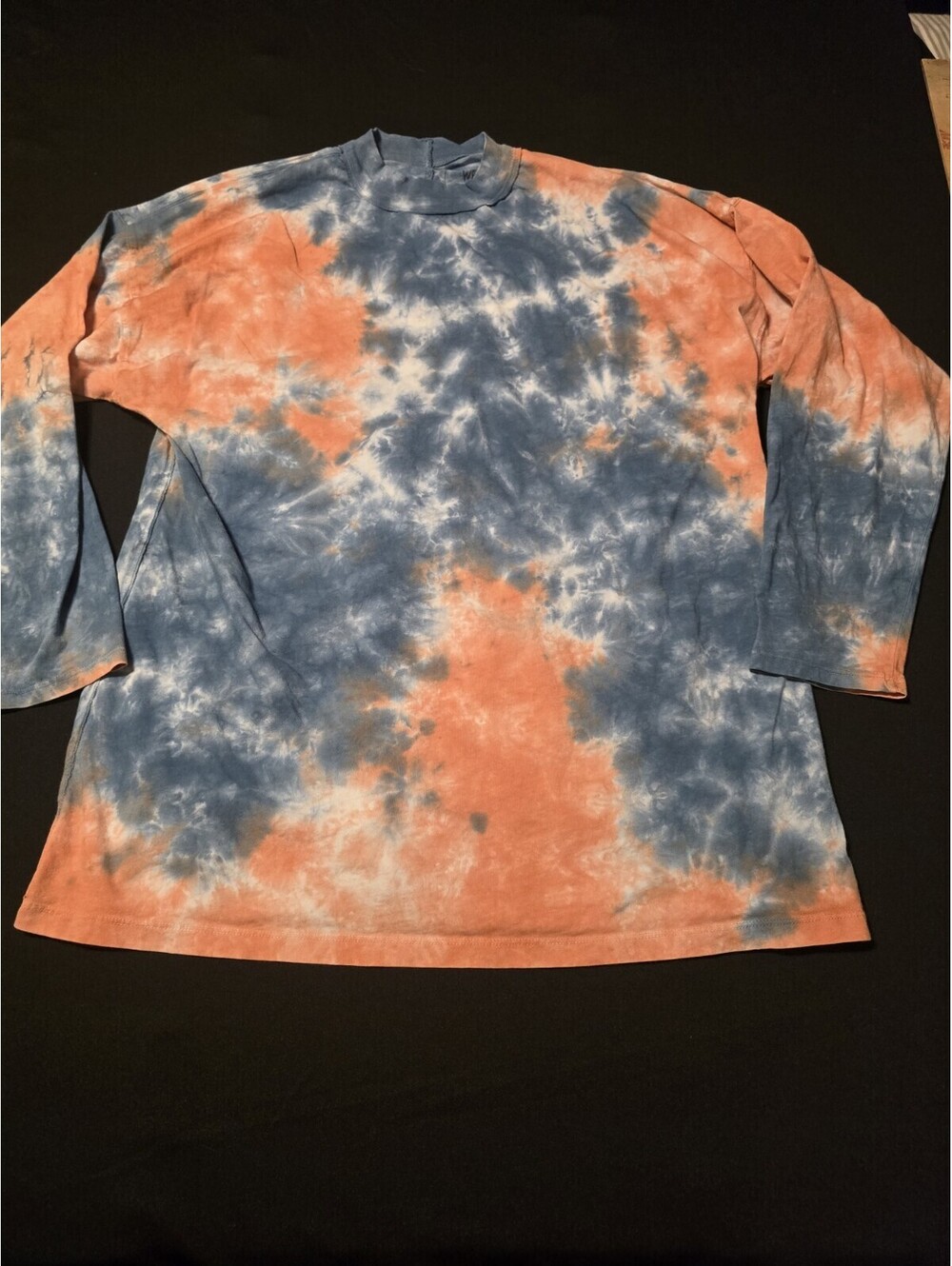 Free People We The Free Top Womens Large Orange Blue Tie Dye Pullover Tunic